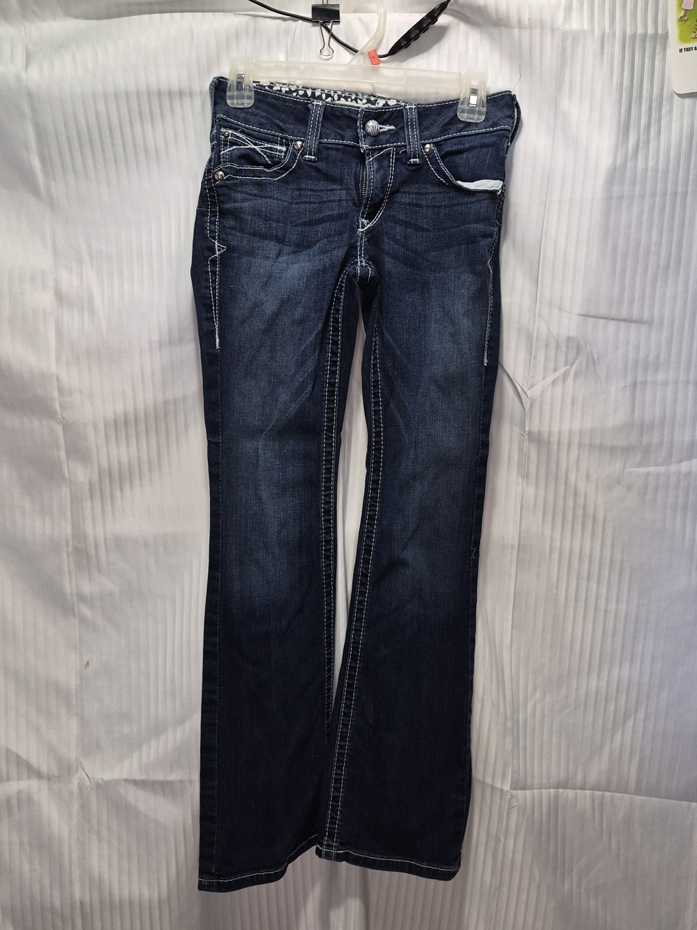 Ariat Lowrise Boot 26 Dark Indigo Flare Jeans with Contrast Stitching